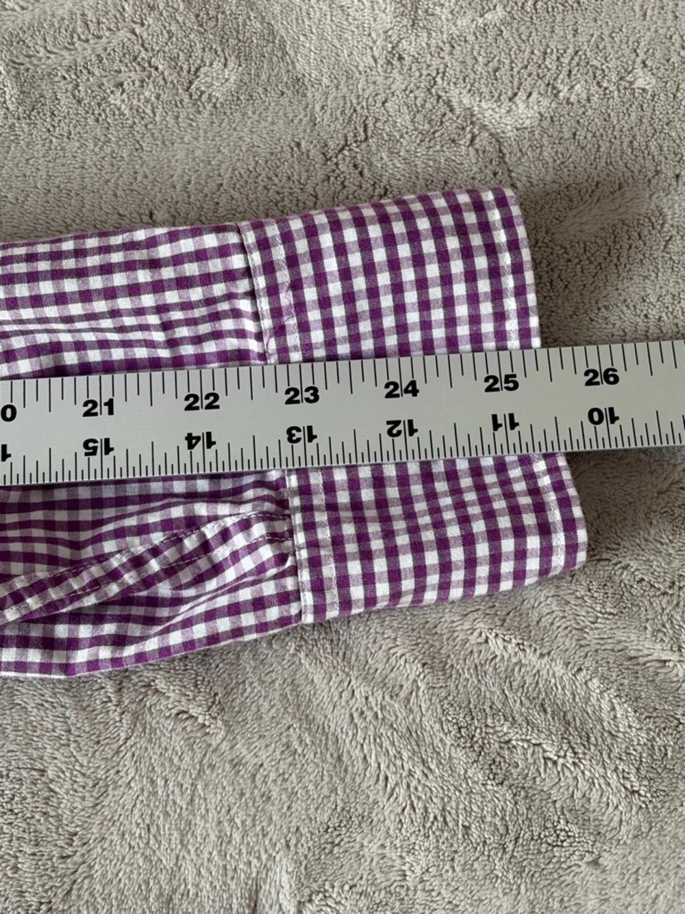 J. Crew Mens Purple White Gingham Checkered Lightweight Button Down Shirt Large